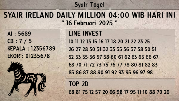 Prediksi Ireland Daily Million 04:00 WIB