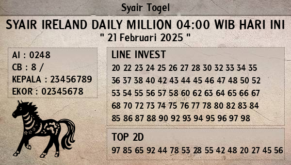 Prediksi Ireland Daily Million 04:00 WIB