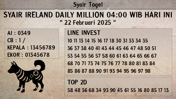 Prediksi Ireland Daily Million 04:00 WIB