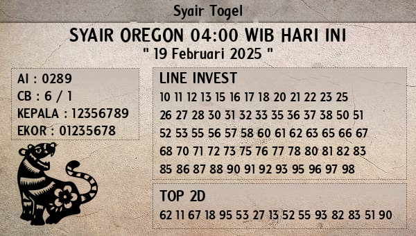 Prediksi Oregon 04:00 WIB