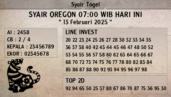 Prediksi Oregon 07:00 WIB