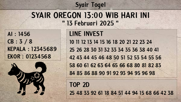 Prediksi Oregon 13:00 WIB