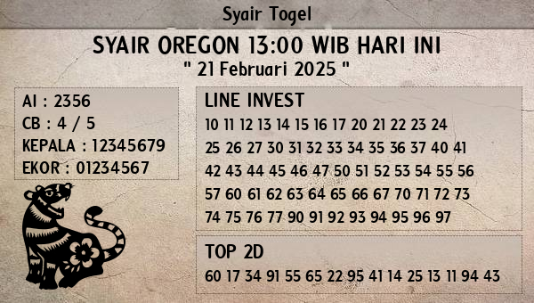 Prediksi Oregon 13:00 WIB