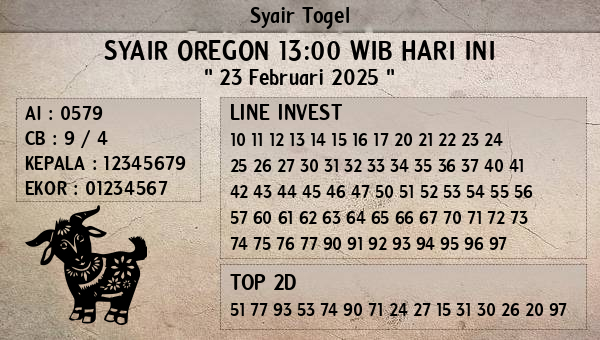 Prediksi Oregon 13:00 WIB