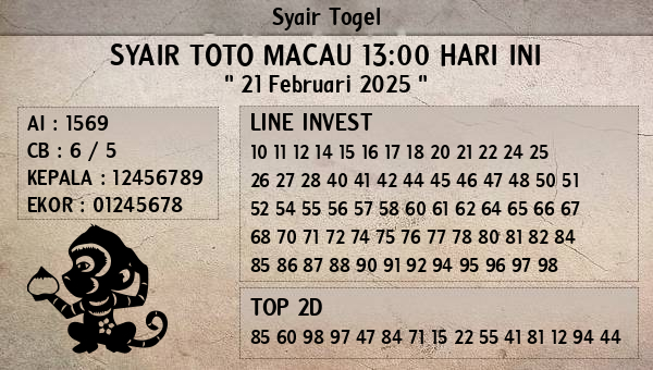 Prediksi Toto Macau 13:00