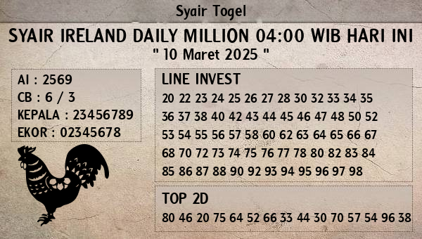 Prediksi Ireland Daily Million 04:00 WIB