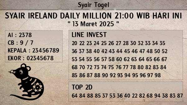 Prediksi Ireland Daily Million 21:00 WIB