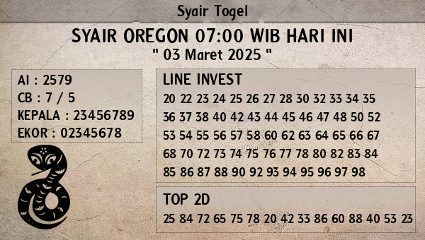 Prediksi Oregon 07:00 WIB