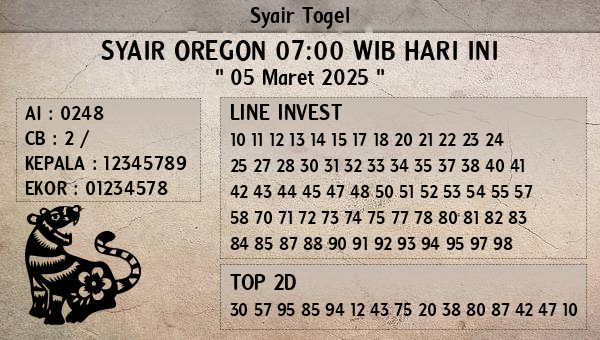 Prediksi Oregon 07:00 WIB