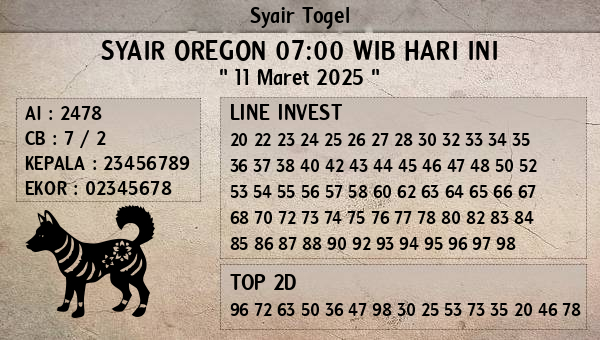 Prediksi Oregon 07:00 WIB