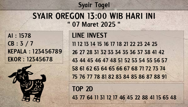 Prediksi Oregon 13:00 WIB