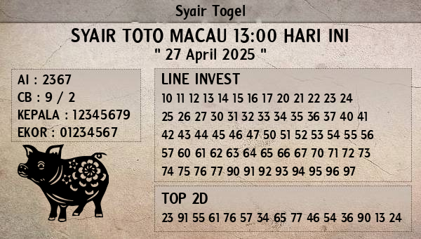Prediksi Toto Macau 13:00