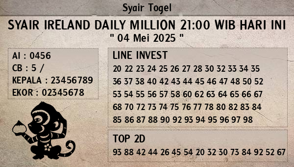 Prediksi Ireland Daily Million 21:00 WIB