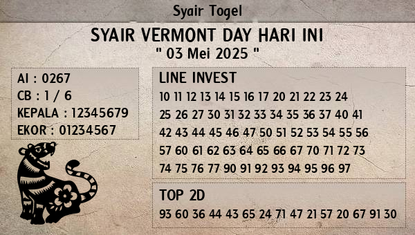 Prediksi Vermont Day