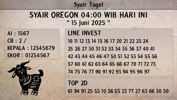 Prediksi Oregon 04:00 WIB