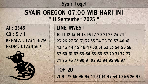 Prediksi Oregon 07:00 WIB