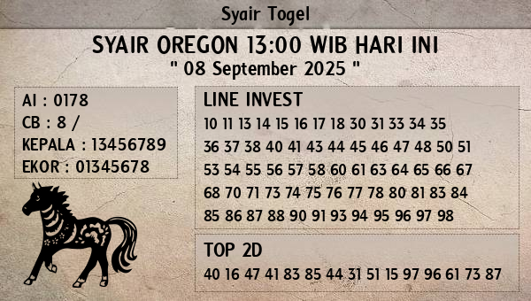 Prediksi Oregon 13:00 WIB