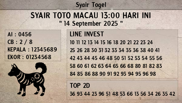 Prediksi Toto Macau 13:00