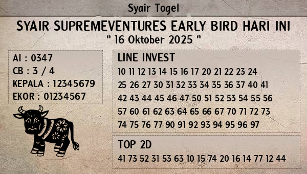 Prediksi Supremeventures Early Bird