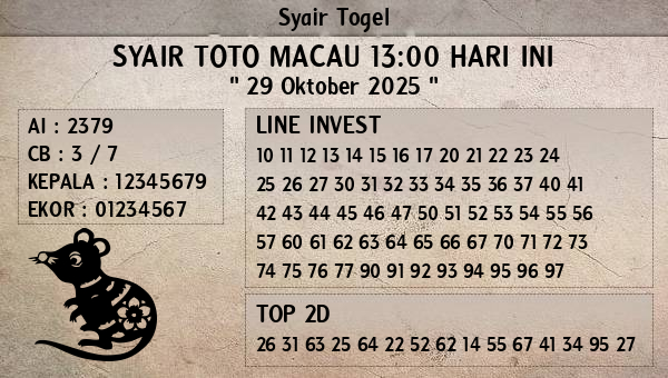 Prediksi Toto Macau 13:00