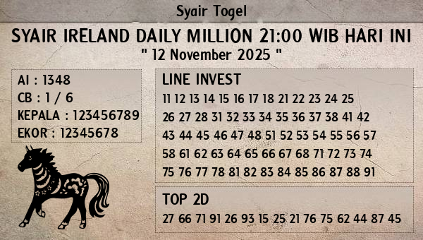Prediksi Ireland Daily Million 21:00 WIB