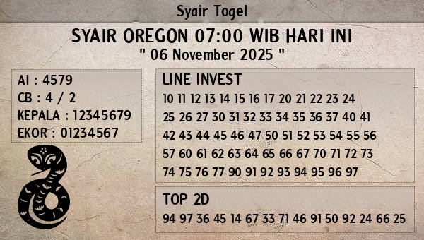 Prediksi Oregon 07:00 WIB