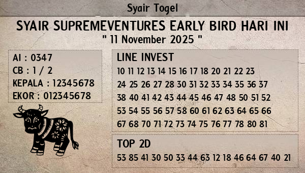 Prediksi Supremeventures Early Bird