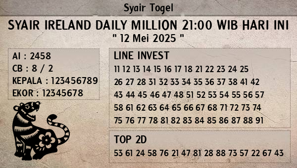 Prediksi Ireland Daily Million 21:00 WIB