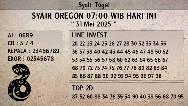 Prediksi Oregon 07:00 WIB