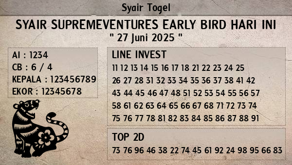 Prediksi Supremeventures Early Bird
