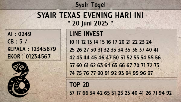 Prediksi Texas Evening